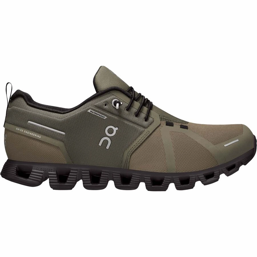 Men's On Cloud 5 Waterproof, Olive/Black, 11.5 D Medium Plastic Waterproof Shoe Covers