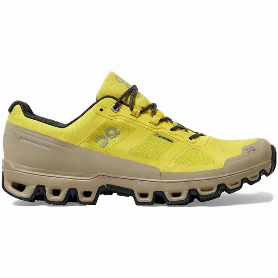 Men's On Cloudventure Waterproof, Mustard/Shadow, 14 D Medium Waterproof Shoes For Without Laces