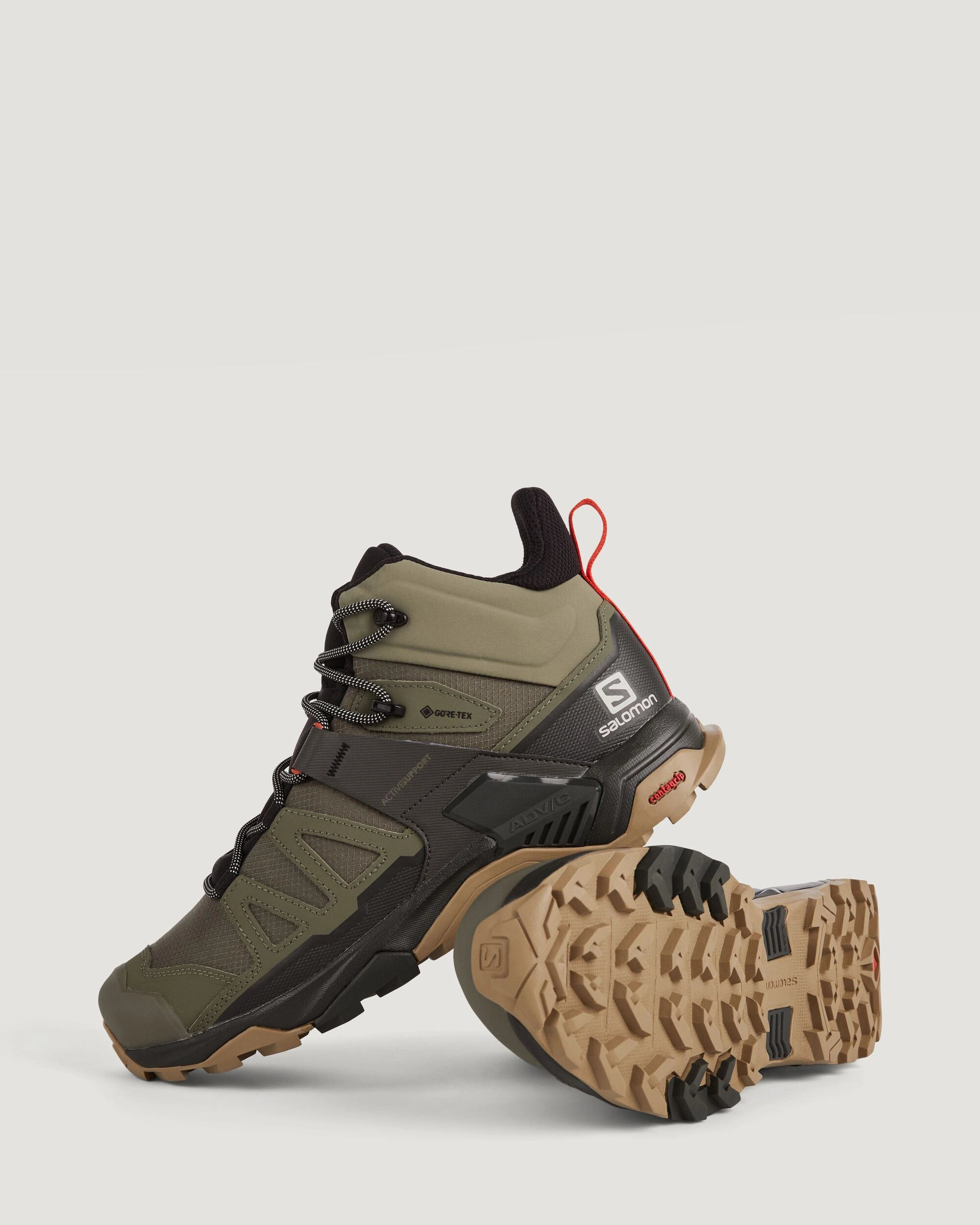 The North Face Winter Hiking Boots Men's Salomon X Ultra 4 GORE-TEX Mid Hiking Boots - Deep Lichen Green/Peat/Kelp