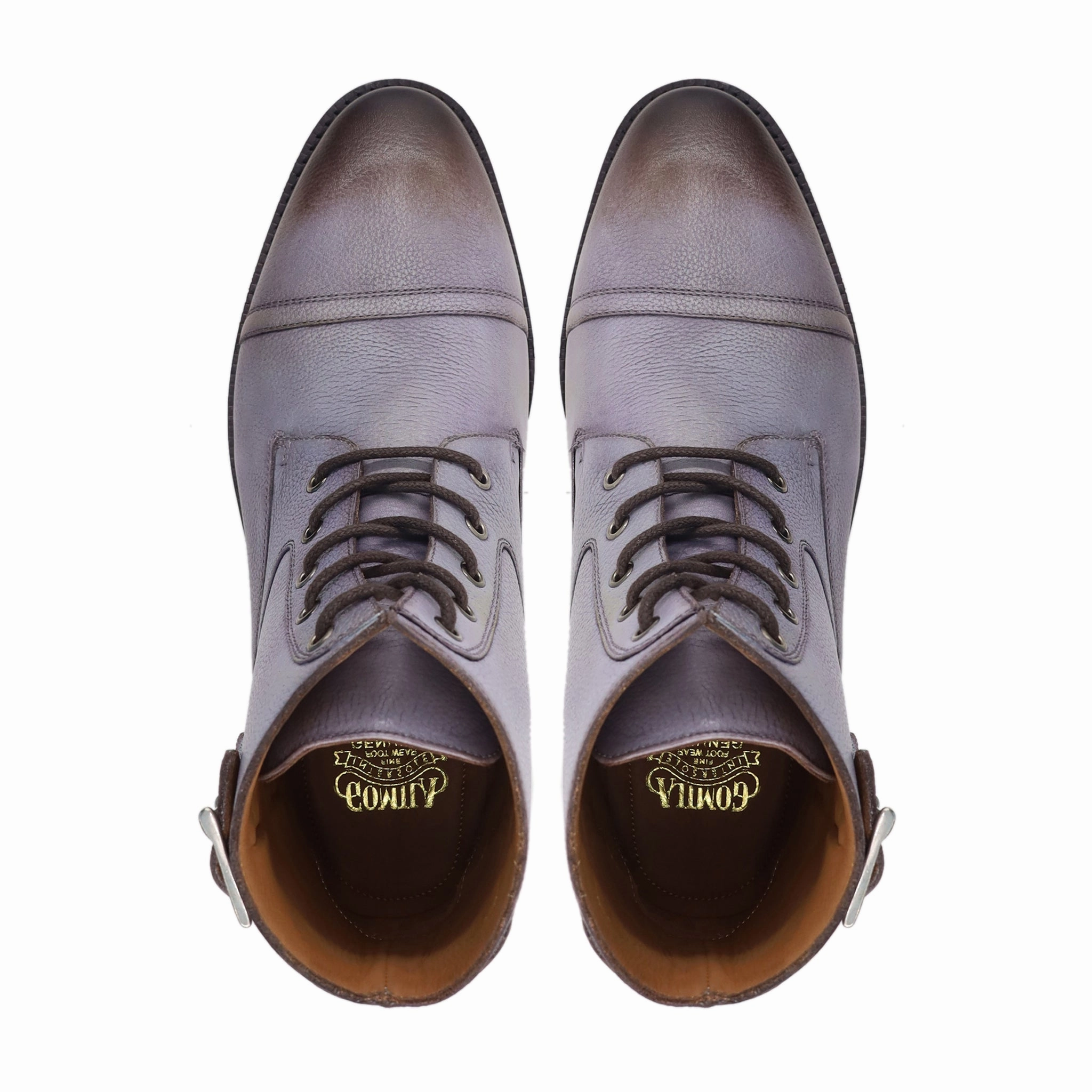 Merap - Men's Burnished Grey Pebble Grain Leather Boot Fox Mx Boots