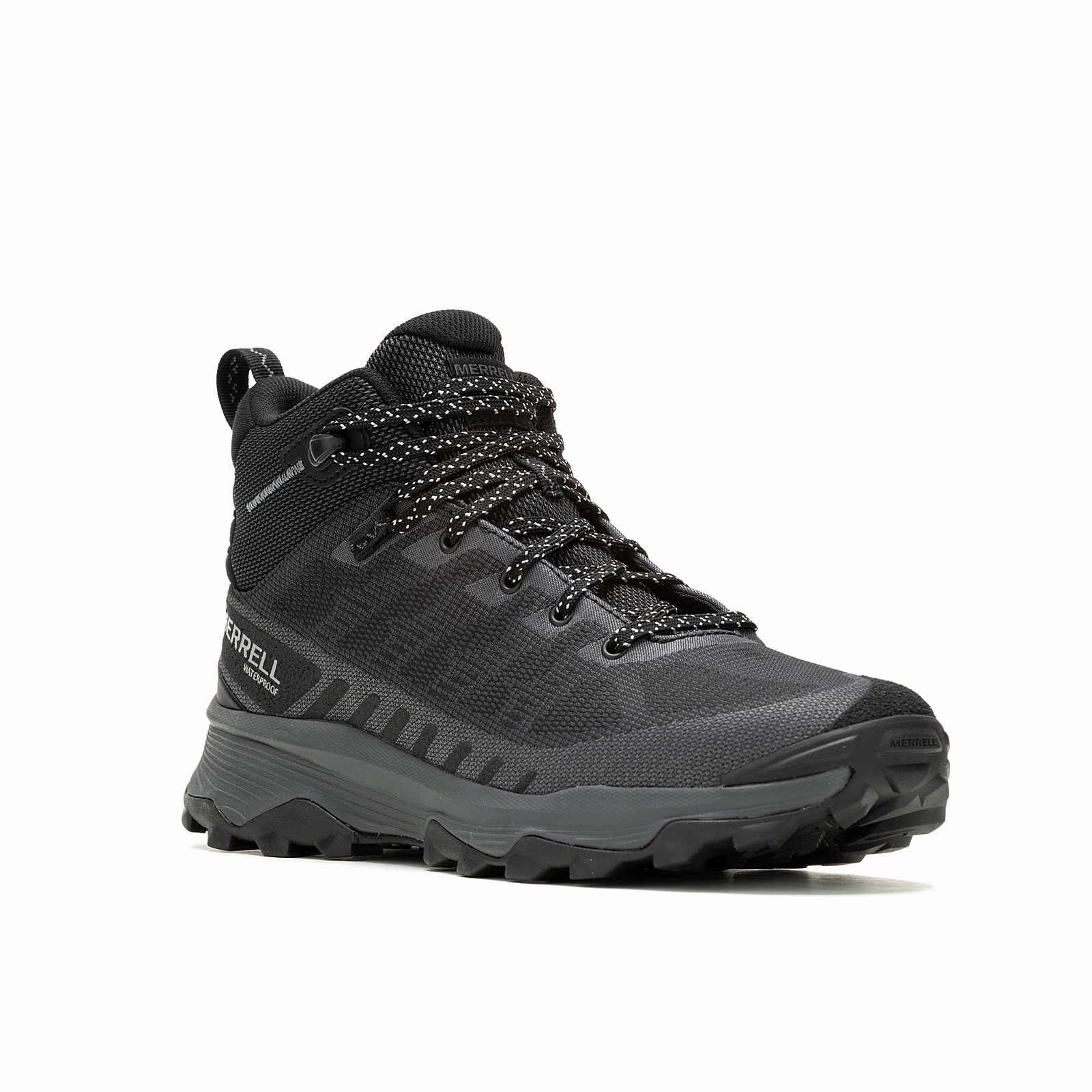 Hiking Boots With Best Grip Merrell Men's Speed Eco Mid Waterproof Boot - Black