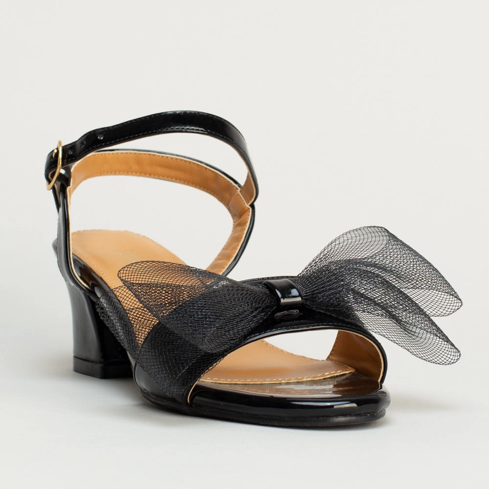 High Heel Purple Boots Mesh Bow Party Shoe