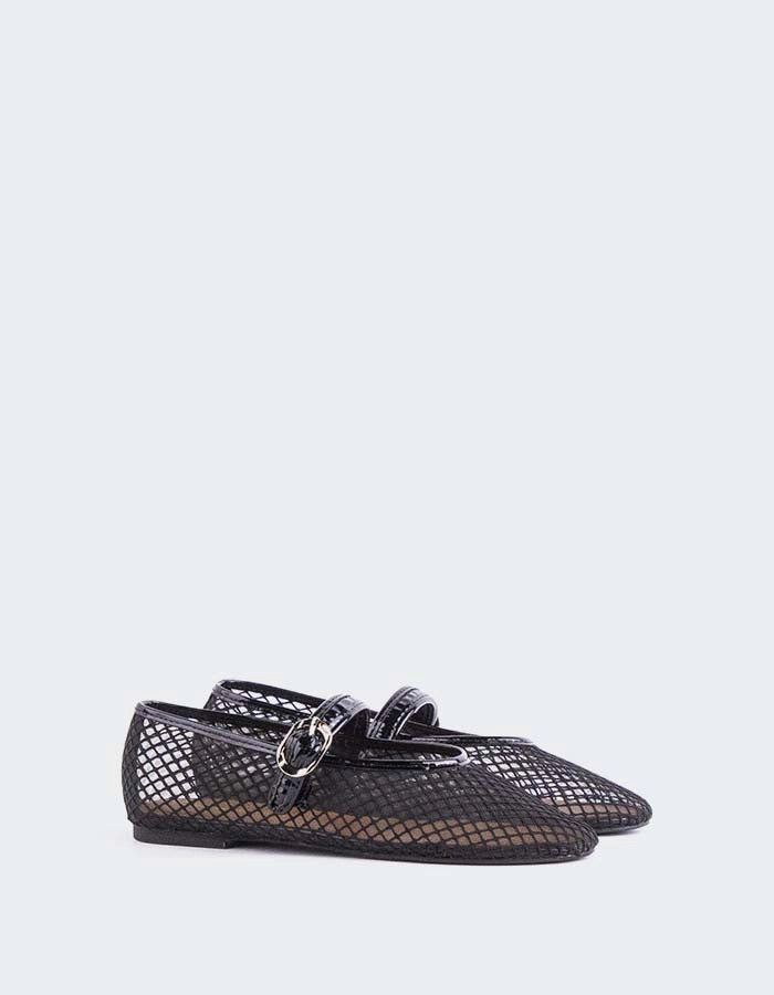 Skechers Slip On Shoes Mary Jane Meshu Black Mesh