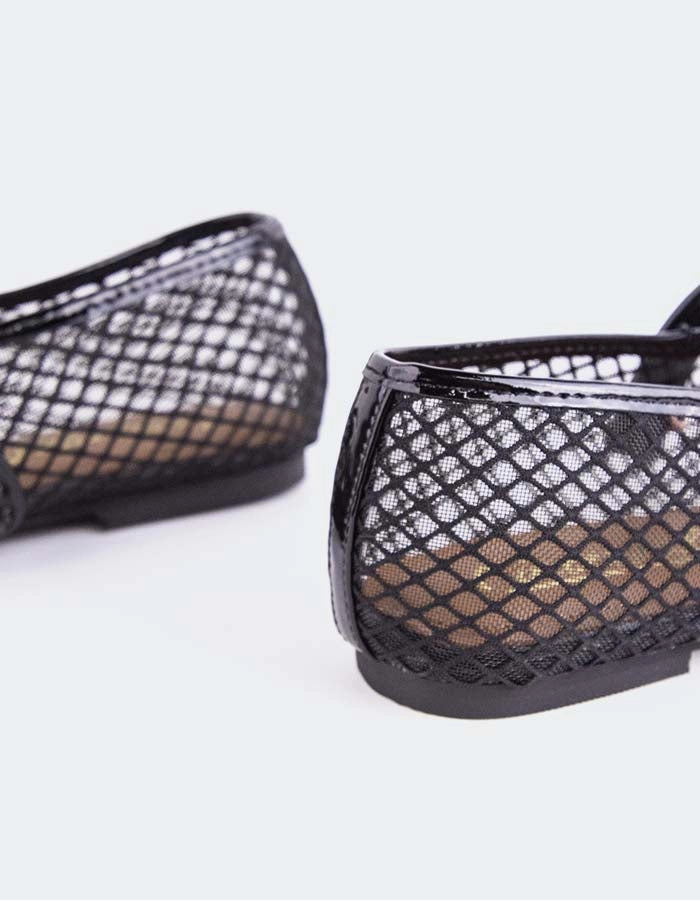 Meshu Black Mesh See Through Mary Jane Shoes