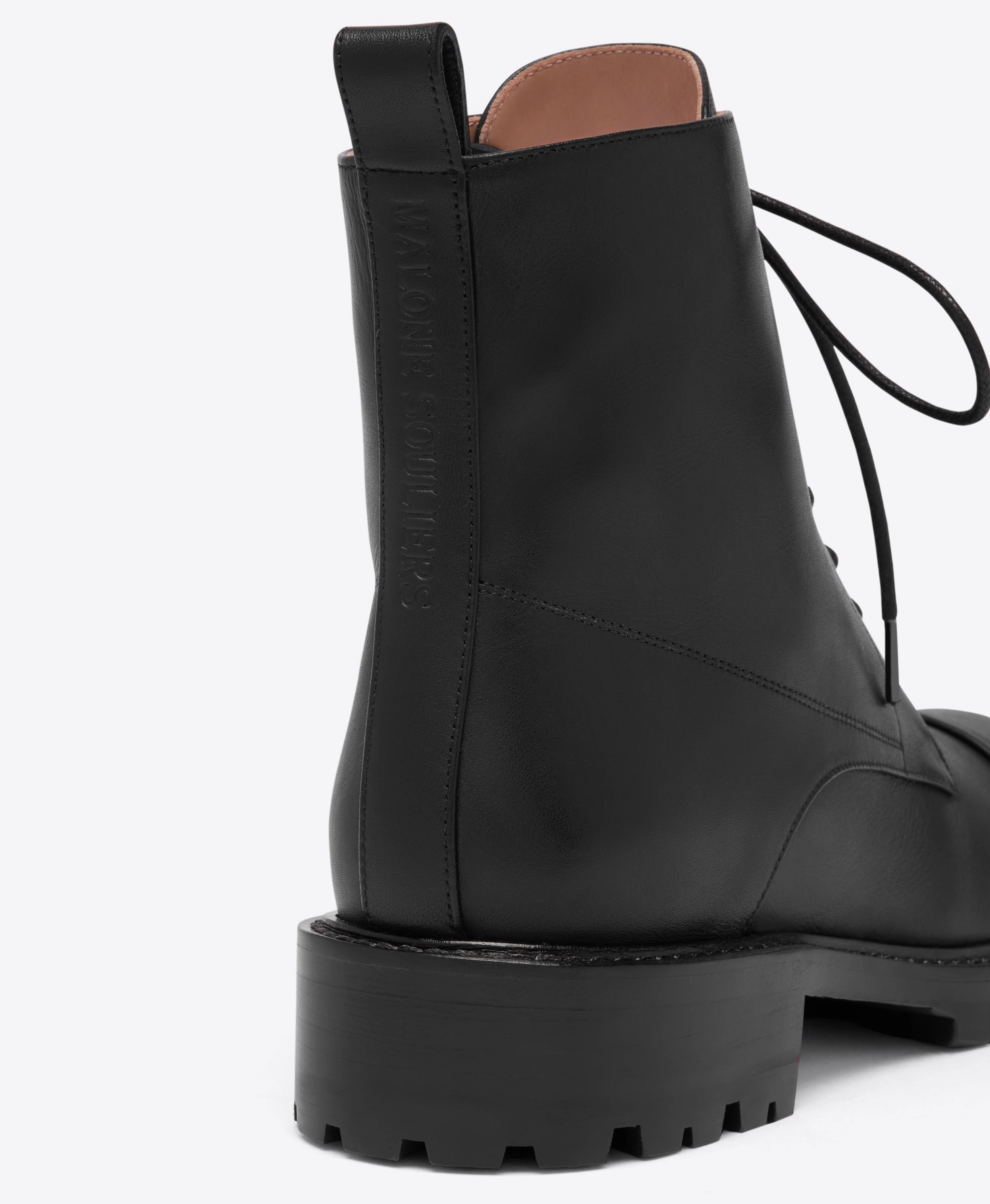 Cute Short Combat Boots Miller Black Leather Combat Boots