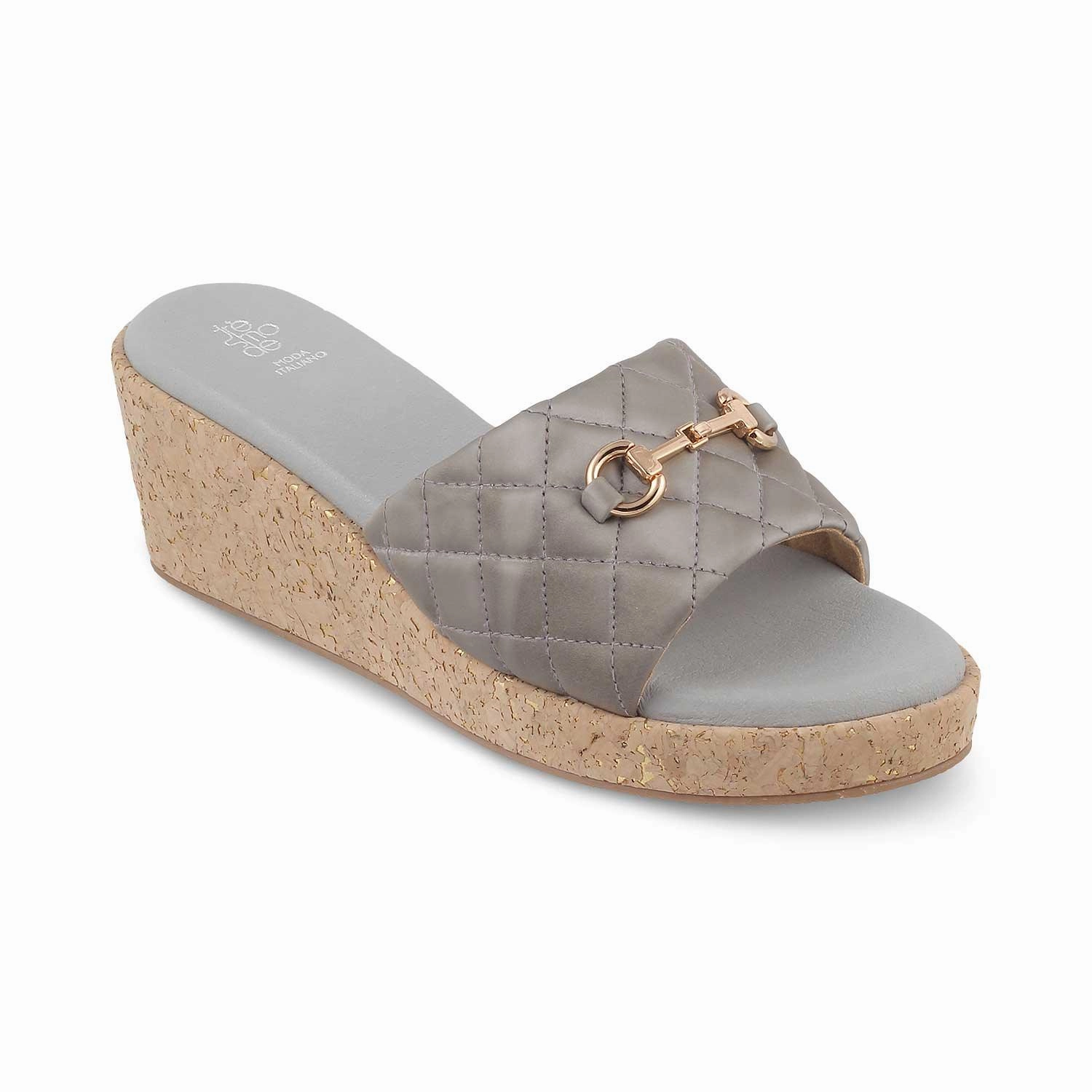 The Ela Grey Women's Dress Wedge Sandals Tresmode Birkenstock Sandals Mayari