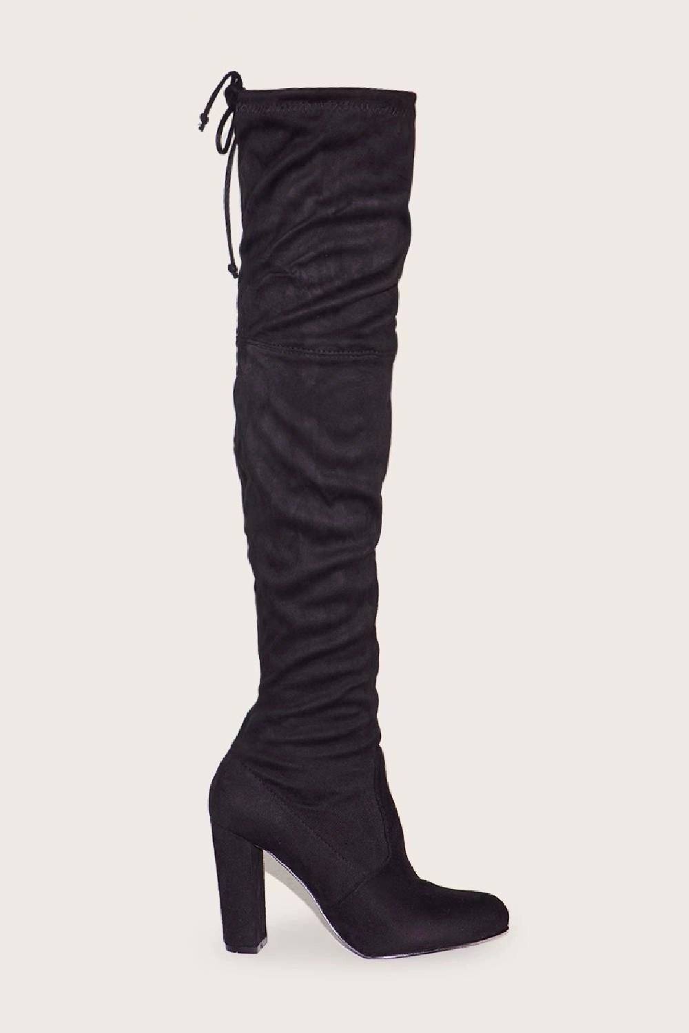 BLACK SUEDE BLOCK HEEL OVER THE KNEE BOOT (PACK A) Pacific Northwest Boots