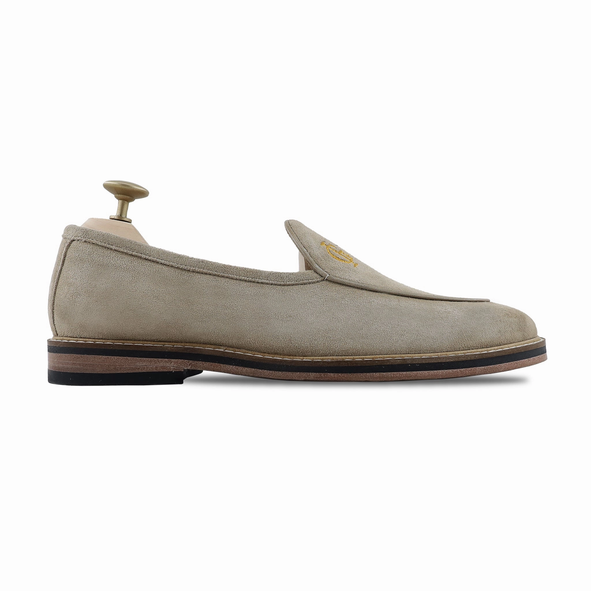 Extra Wide Loafers Modric - Men's Steel Grey Kid Suede Loafer
