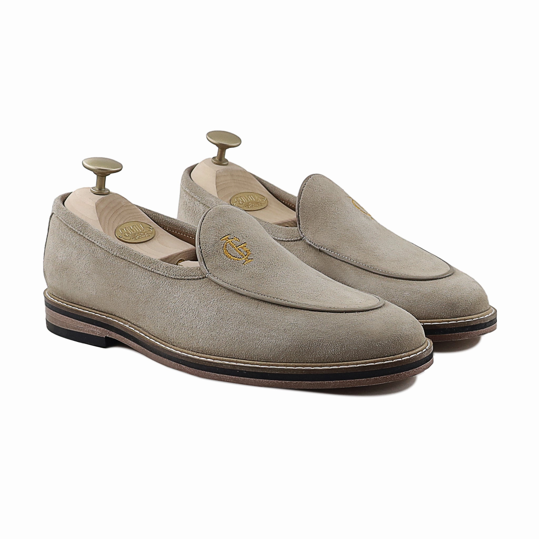 Stone And Loafers Modric - Men's Steel Grey Kid Suede Loafer