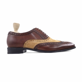 Oxfords Restaurant Travon - Men's Brown and Camel Kid Suede Oxford Shoe