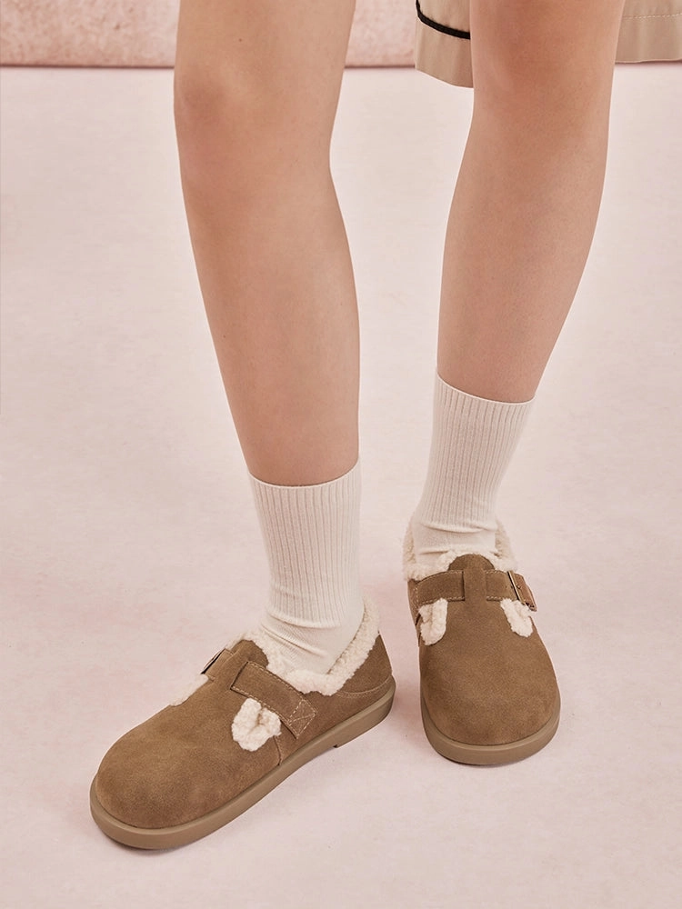 Monique Fur-Trim Buckled Loafers Hot Loafers