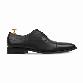 Moreton - Men's Black Calf Leather Oxford Shoe Leggings And Oxfords