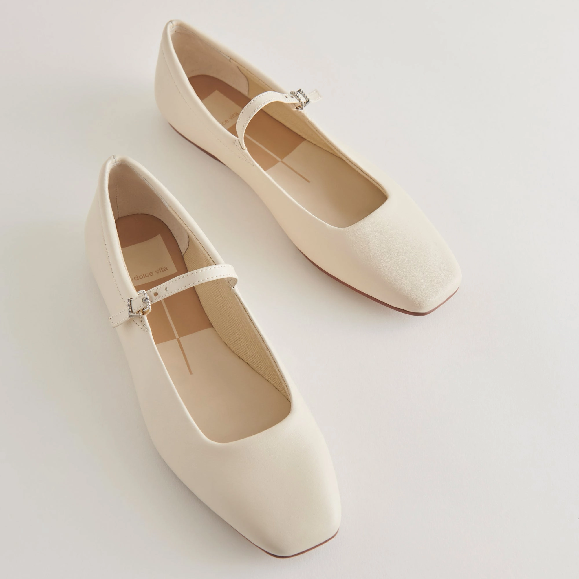 Halston Shoes Flats REYES BALLET FLATS IVORY LEATHER