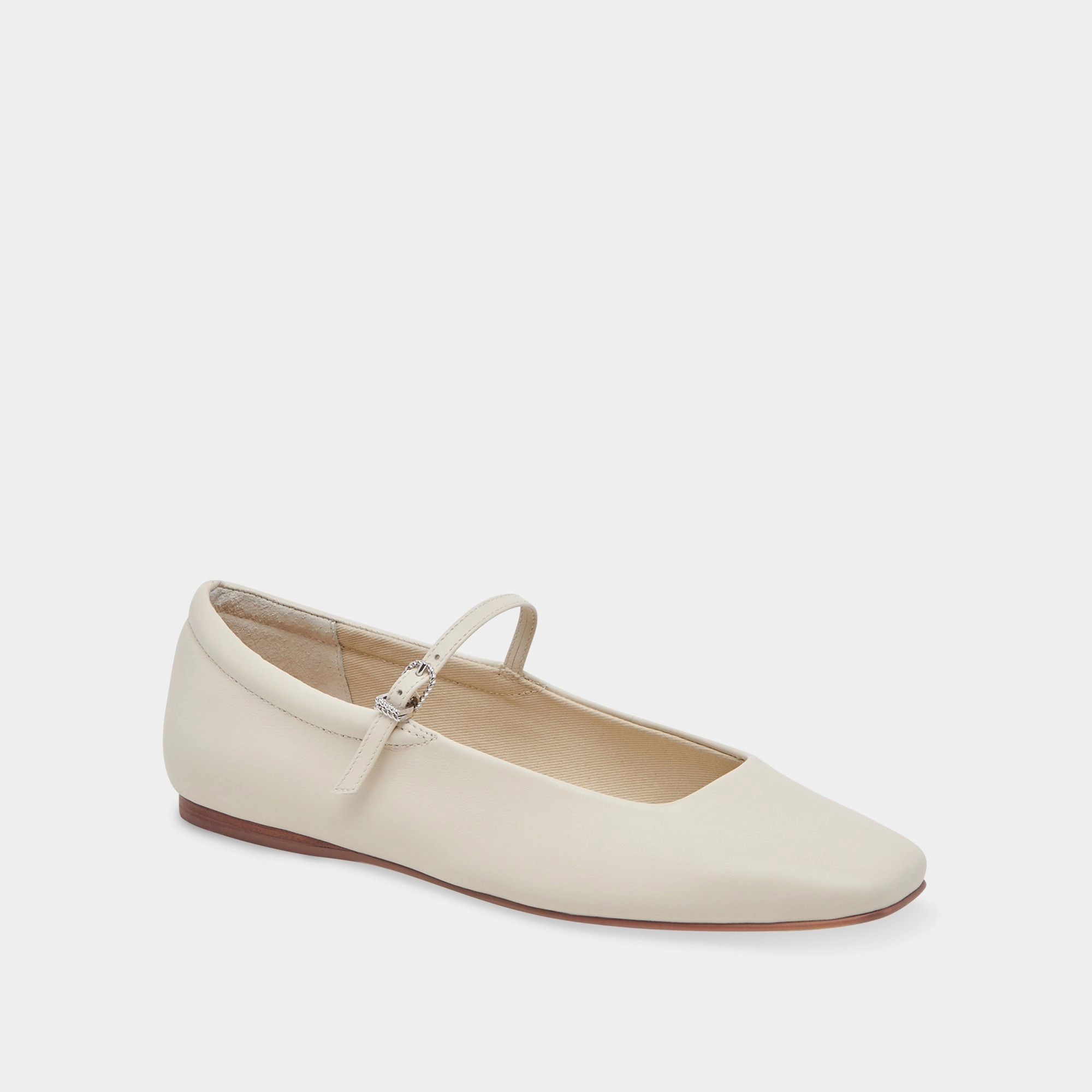 REYES BALLET FLATS IVORY LEATHER Rose Gold Flat Dress Shoes
