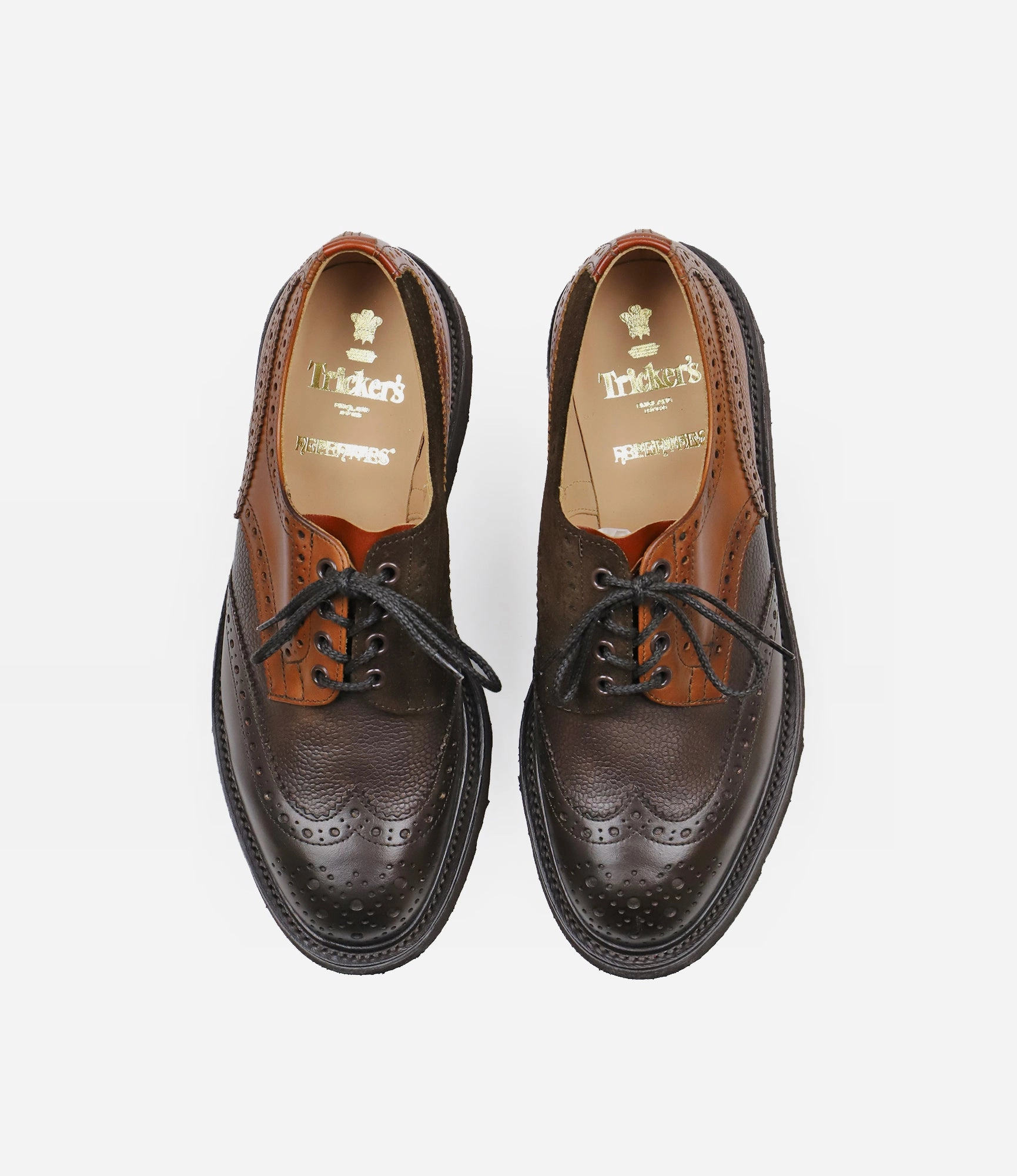 Multi-Tone Derby  Brown Coronado Bike Toe Lace Up Dress Shoes