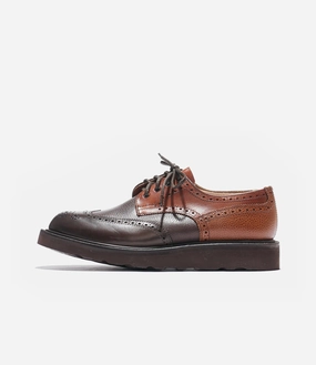 Multi-Tone Derby  Brown Snakeskin Lace Up Shoes