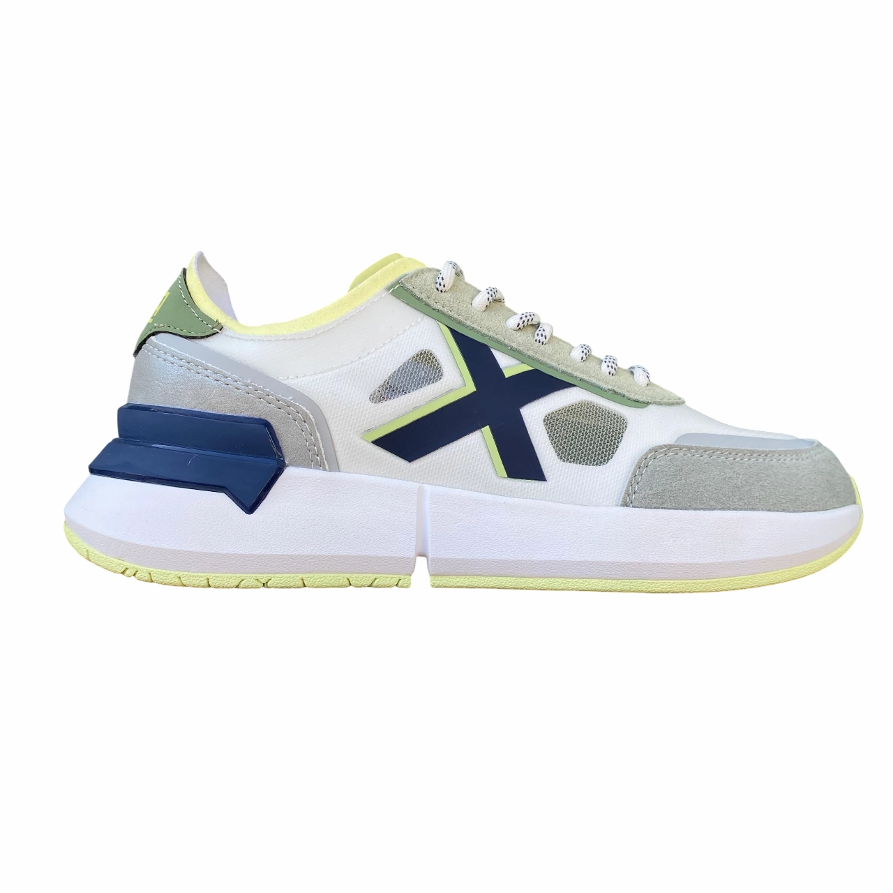 Munich scarpa sneakers da uomo Versus LS 4173 104 bianco-verde-blu Canvas Or Sneakers