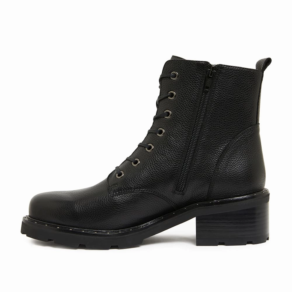 National Boot in Black Leather Ww1 Combat Boots