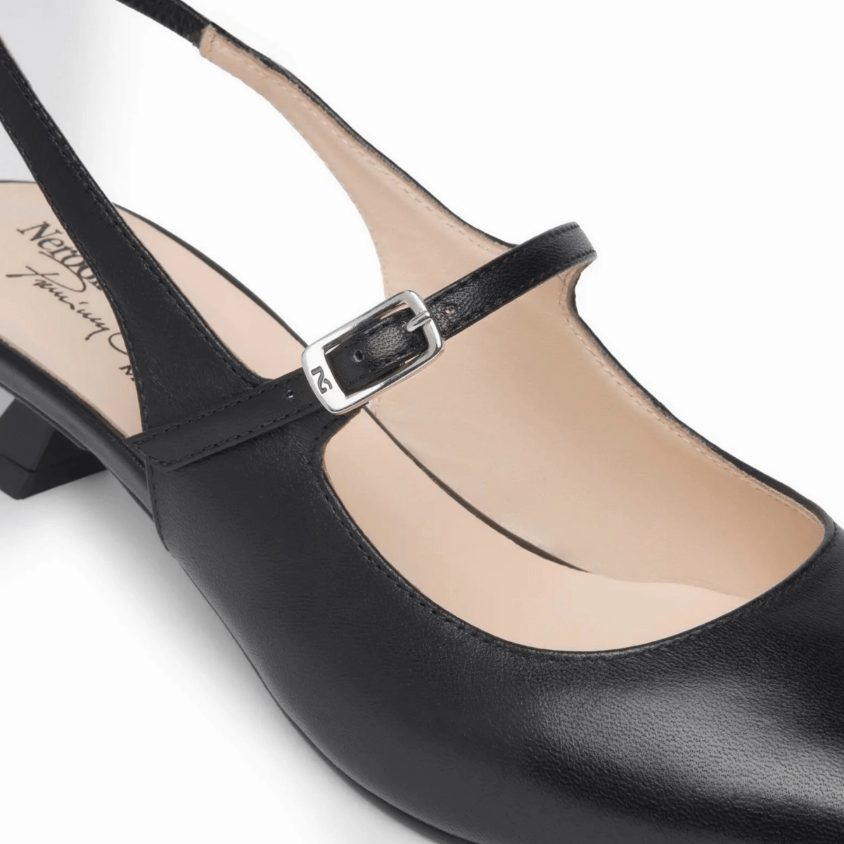 NeroGiardini Women's E5 12260 DE Black Leather Toddlers Mary Jane Shoes