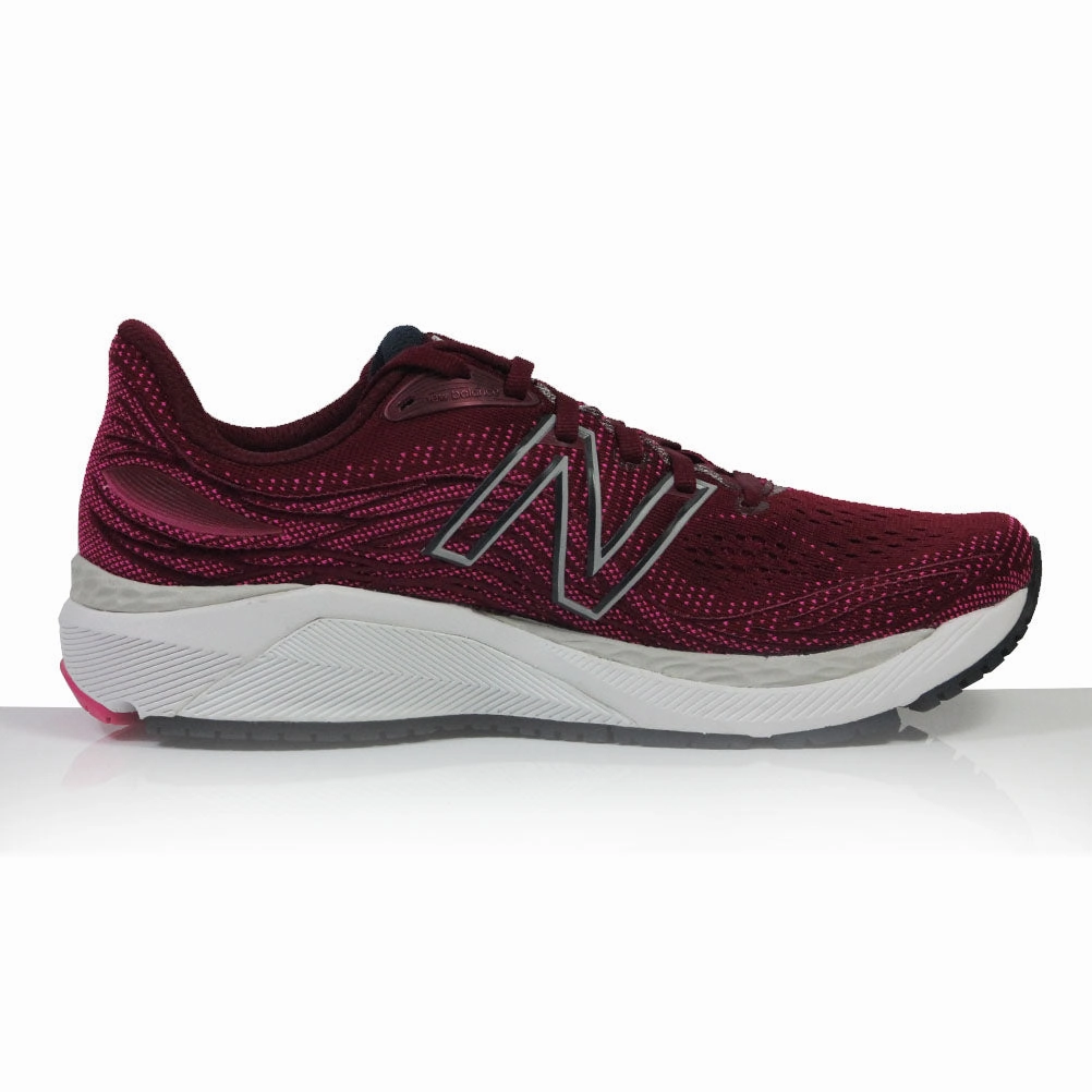 Indoor Running Shoes New Balance 860v12 Women's Wide Fit Running Shoe - Garnet/Pink glo