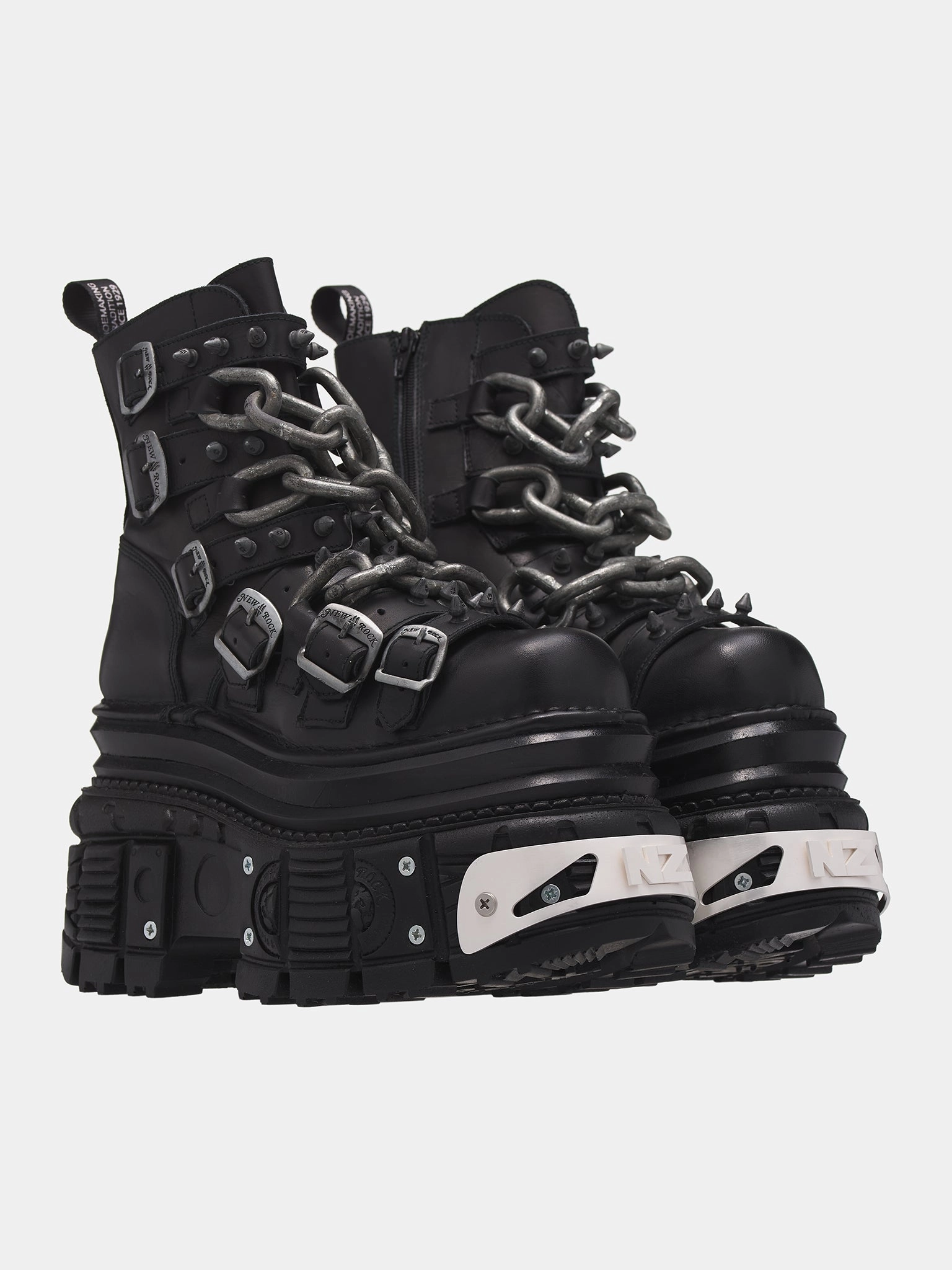 Best Waterproof Spray For Boots New Rock Chain Hiking Boots (D2NZ716-01-LEATHER-BLACK)