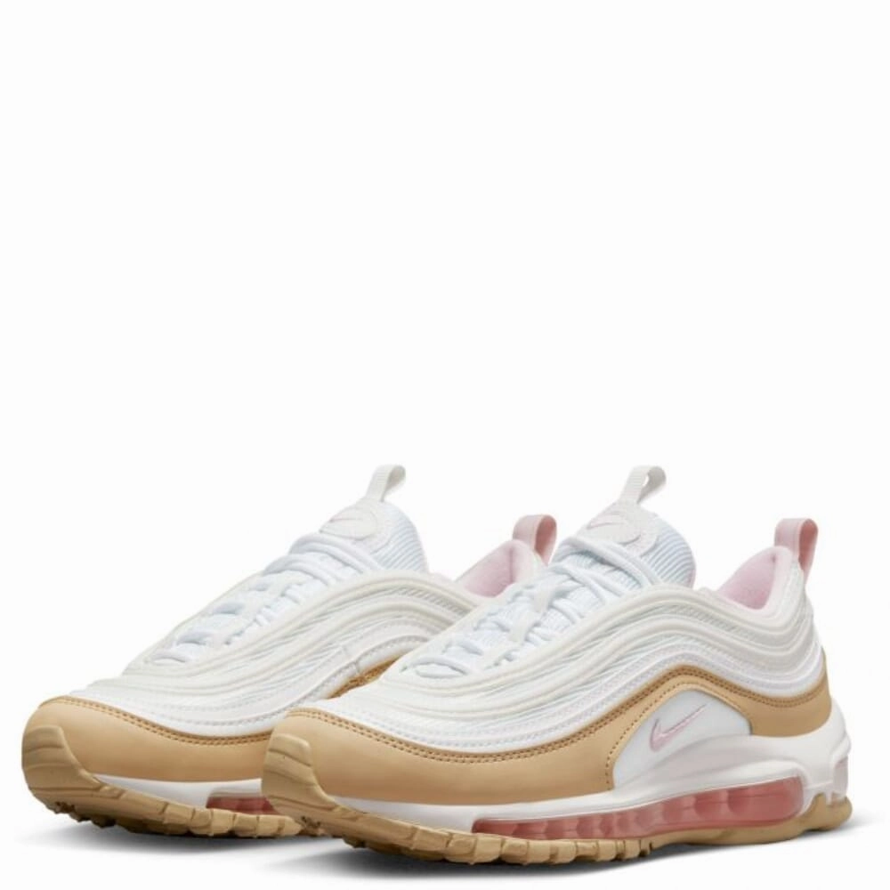 Nike Air Max 97 Summit White/Pink Foam-Sesame  921522-113 Grade-School Football Nike Turf Shoes