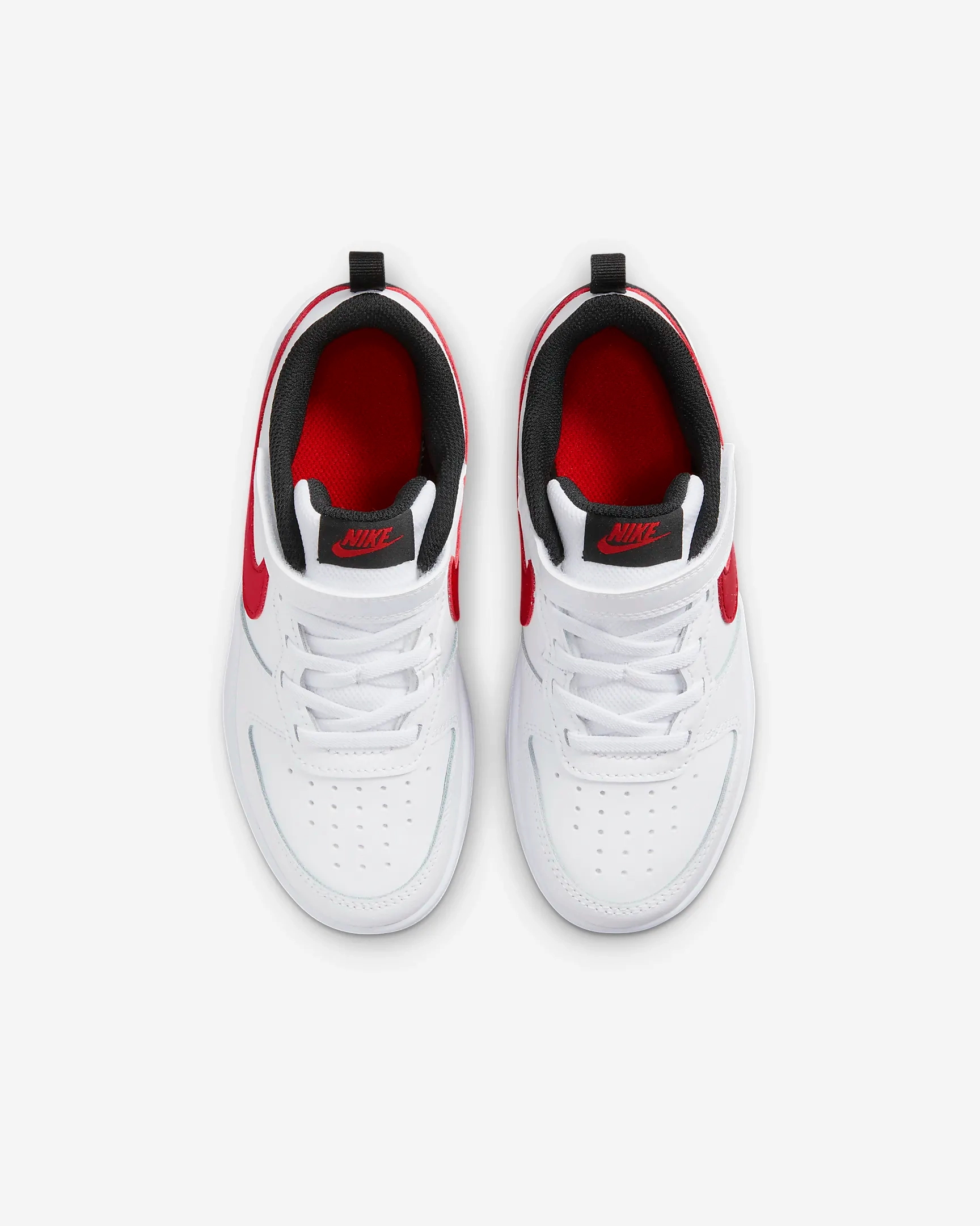 Nike Kid's Court Borough Low 2 Shoes - White / Black / University Red Drawing Nike Shoes