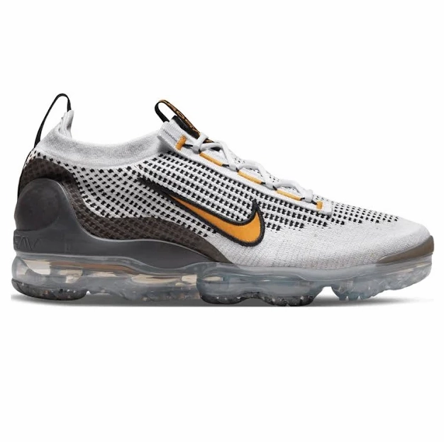 Nike Men's Air VaporMax 2021 Flyknit Shoes - White / Black / Anthracite / Kumquat Nike Basketball Shoe Sale