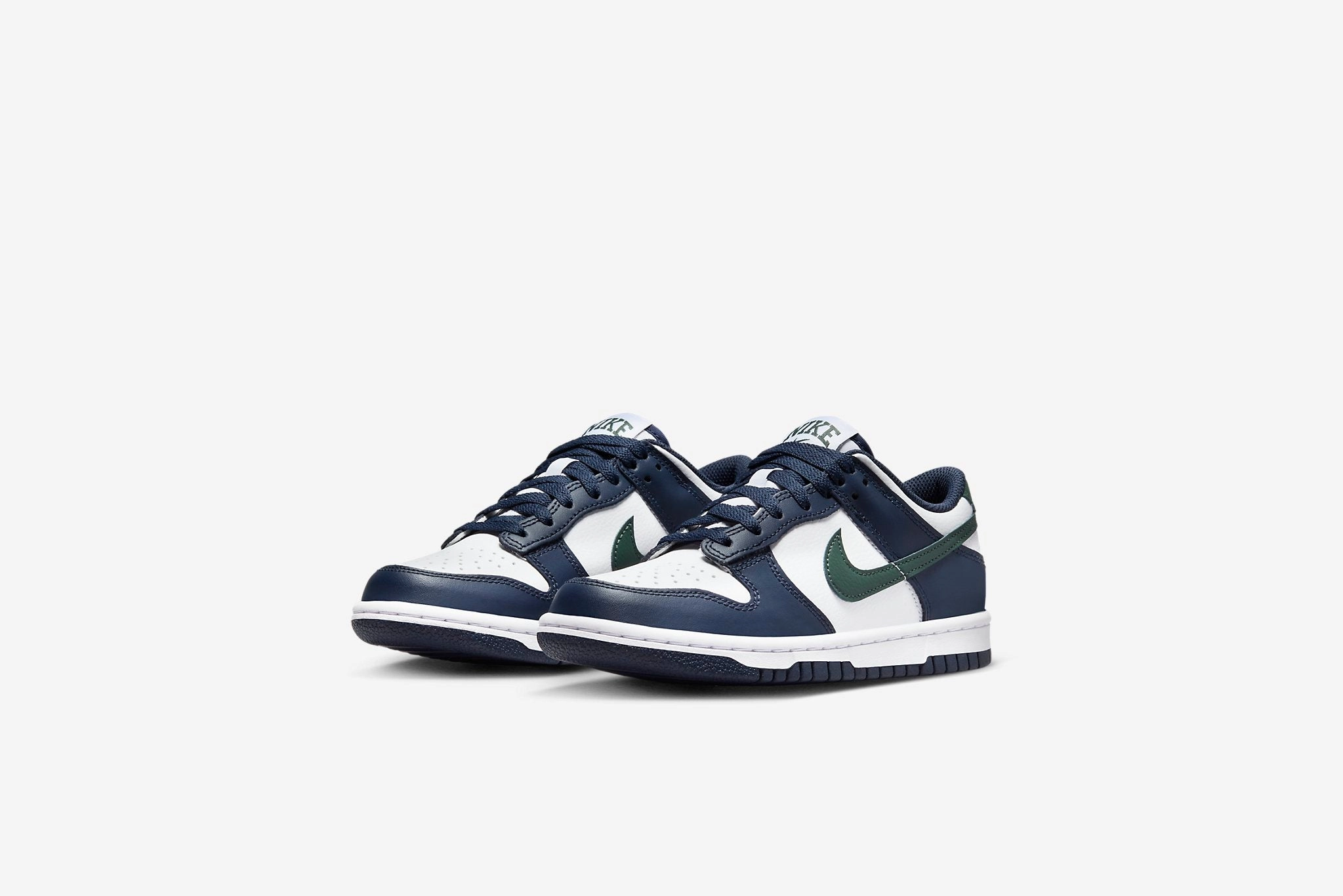 Nike "Dunk Low" GS - Obsidian / Vintage Green / White Slide Nike Shoes