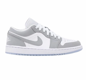 Nikes Basketball Shoes Nike Women's Air Jordan 1 Low Shoes - White / Wolf Grey
