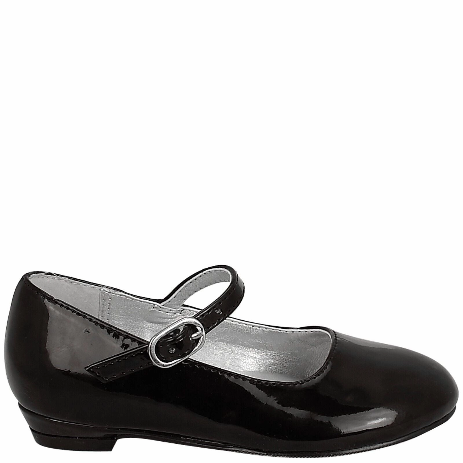 Drew Genoa Mary Jane Shoes Nina Lil Seeley Flat Girls US 9.5 Black Patent Leather Mary Jane Shoes KHD422
