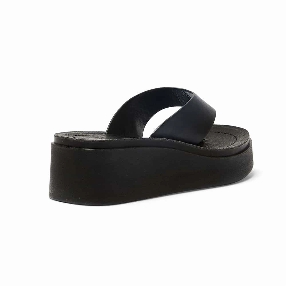 Flip Flops Leather Sale Vacation Slide in Black Smooth