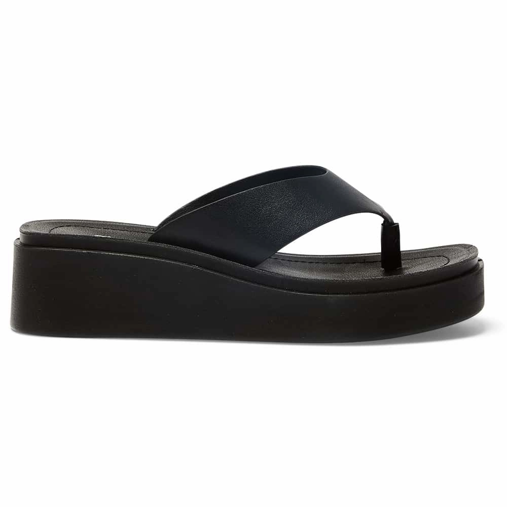 Vacation Slide in Black Smooth Flip Flops And Sweatpants