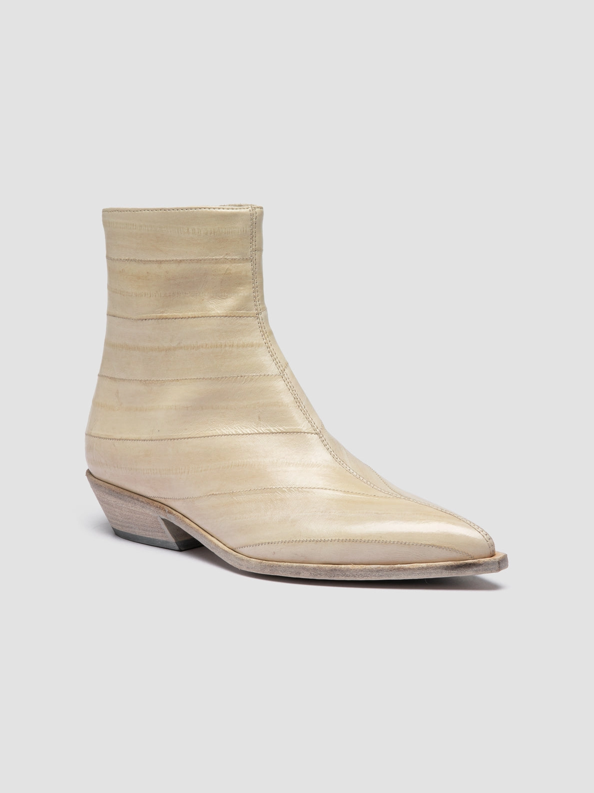 NOELIE DD 109 - Off White Leather Zipped Boots Best Chelsea Boots For Winter