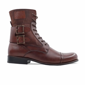 Backpacking Boots For Wide Feet Okmok - Men's Oxblood Pebble Grain Leather Boot