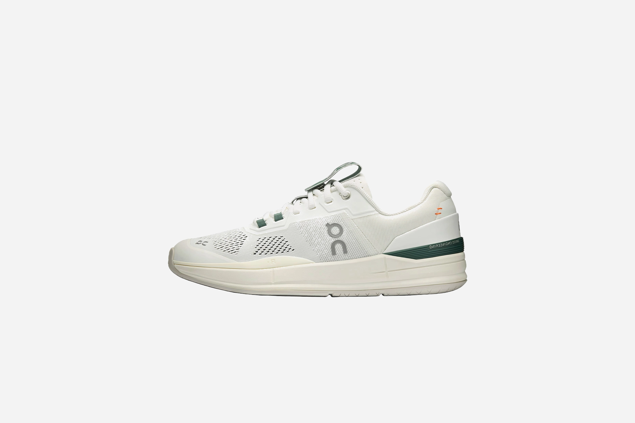 On "The Roger Pro" Hard Court M - White / Evergreen Hibbett Sports Tennis Shoes