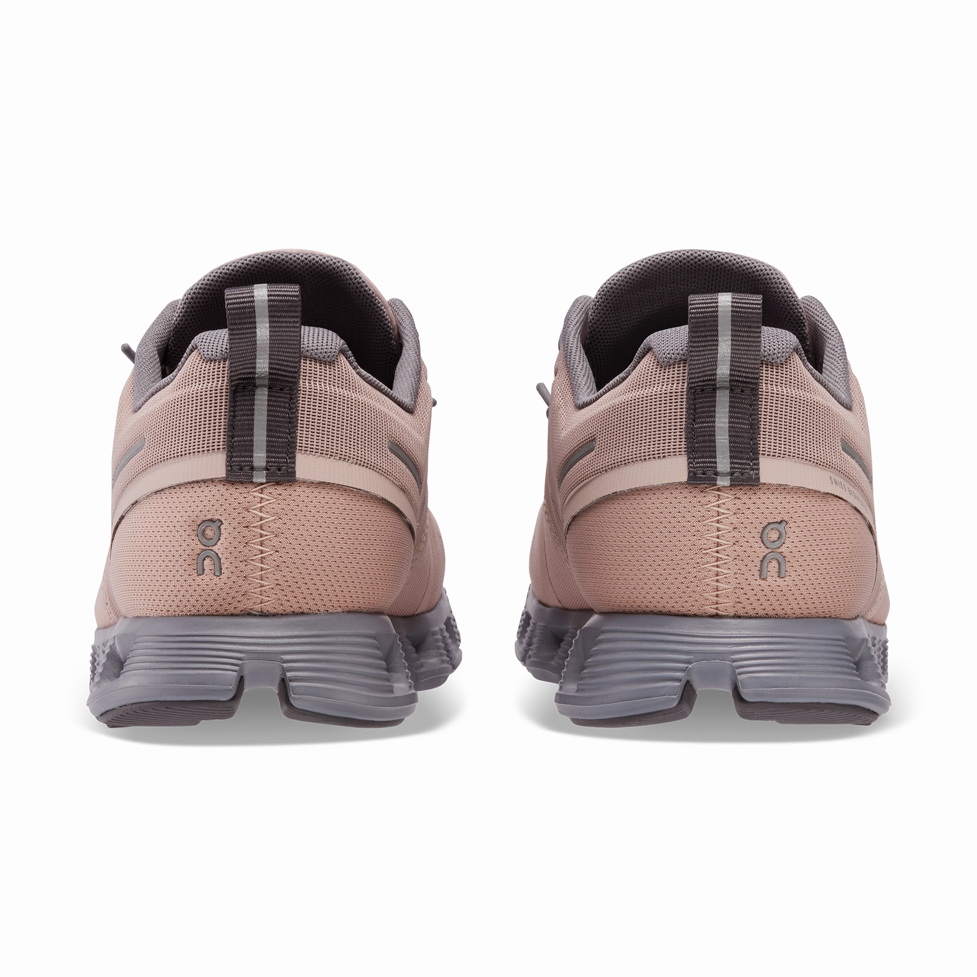 On Womens Cloud 5 Waterproof - Rose/Fossil (59.98527) Waterproof Hiking Shoes With Arch Support