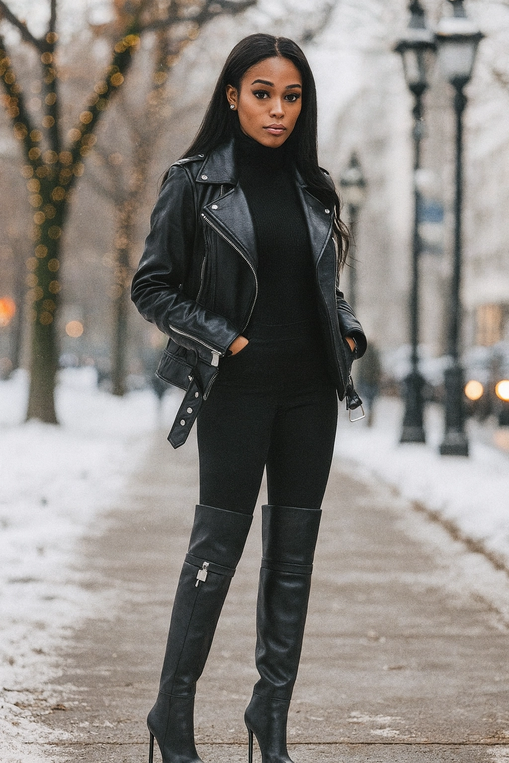 Over The Knee Fold Over High Heel Dreesy Boots Riding Boots Leather