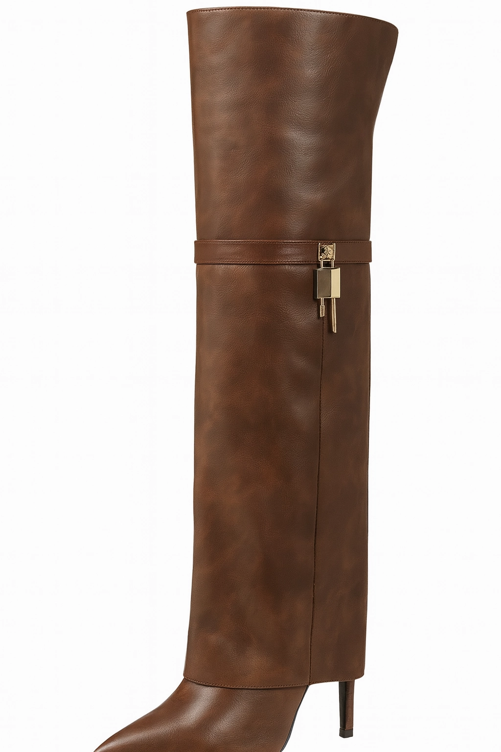 Crib Boots Over The Knee Fold Over High Heel Dreesy Boots