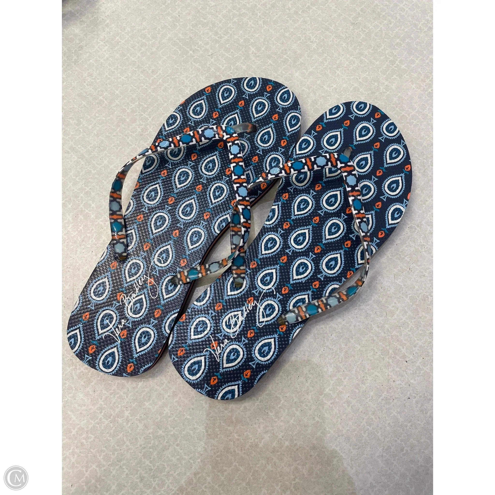 Flip Flop Clipart Sandals Flip Flops By Vera Bradley In Blue, Size: 9
