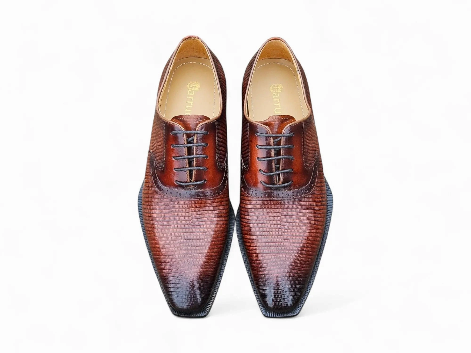 Platforms Milano Lizard Embossed Oxford Dress Shoes