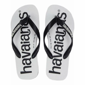 HAVAIANAS TOP LOGOMANIA - BLACK/BLACK/WHITE/WHITE Flip Flops Jelly