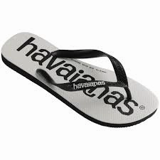 HAVAIANAS TOP LOGOMANIA - BLACK/BLACK/WHITE/WHITE Anti Stink Flip Flops