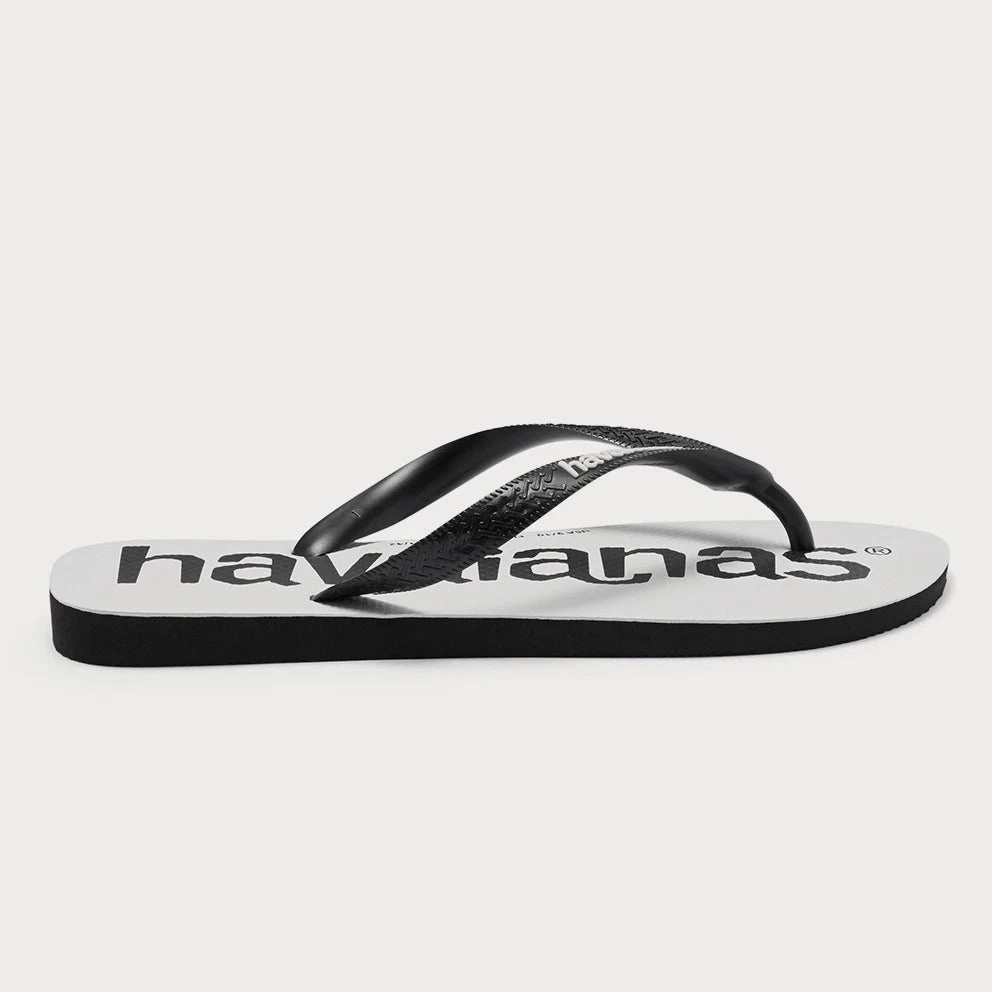 HAVAIANAS TOP LOGOMANIA - BLACK/BLACK/WHITE/WHITE Flip Flops Replica