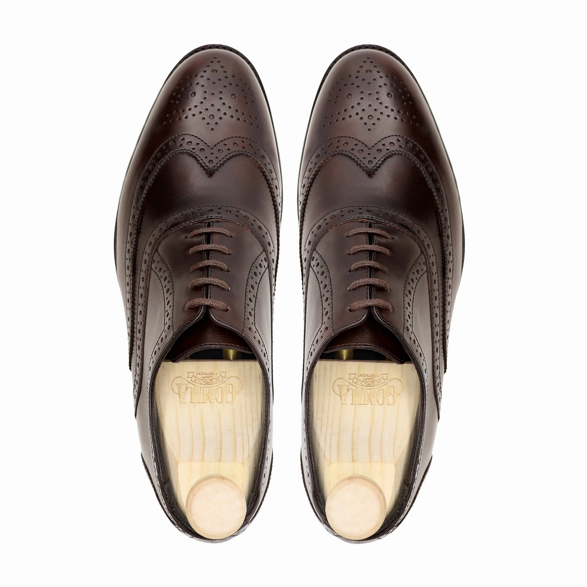 Worchester - Men's Dark Brown Calf Leather Oxford Shoe Lace Up Oxfords Wide Width