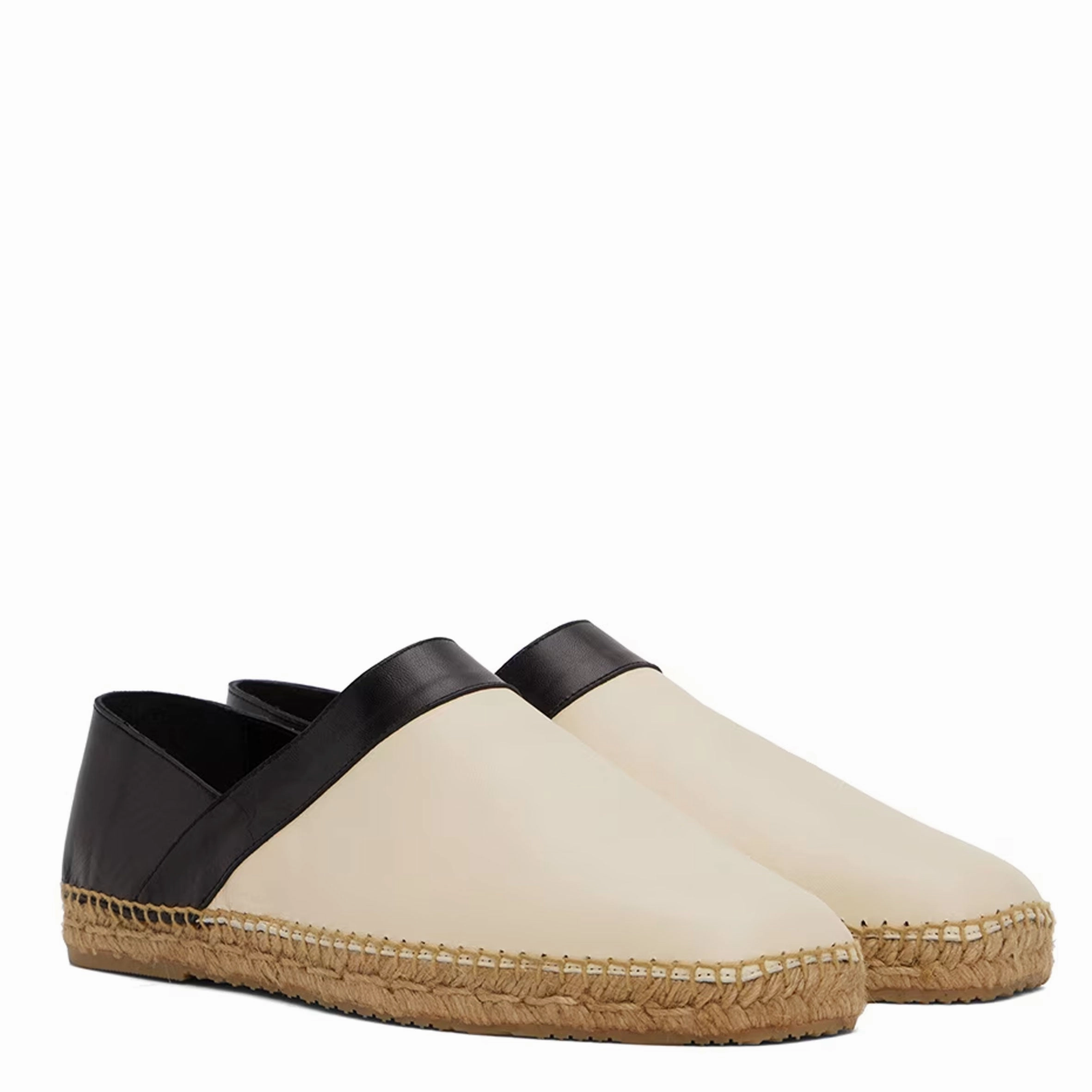 Paneled Espadrilles, Beige/Black Santoni Espadrilles