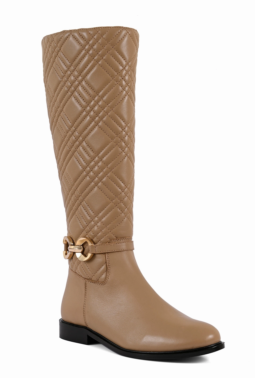 Pearl Pointed-toe Kitten-heel Knee-high Dress Boots