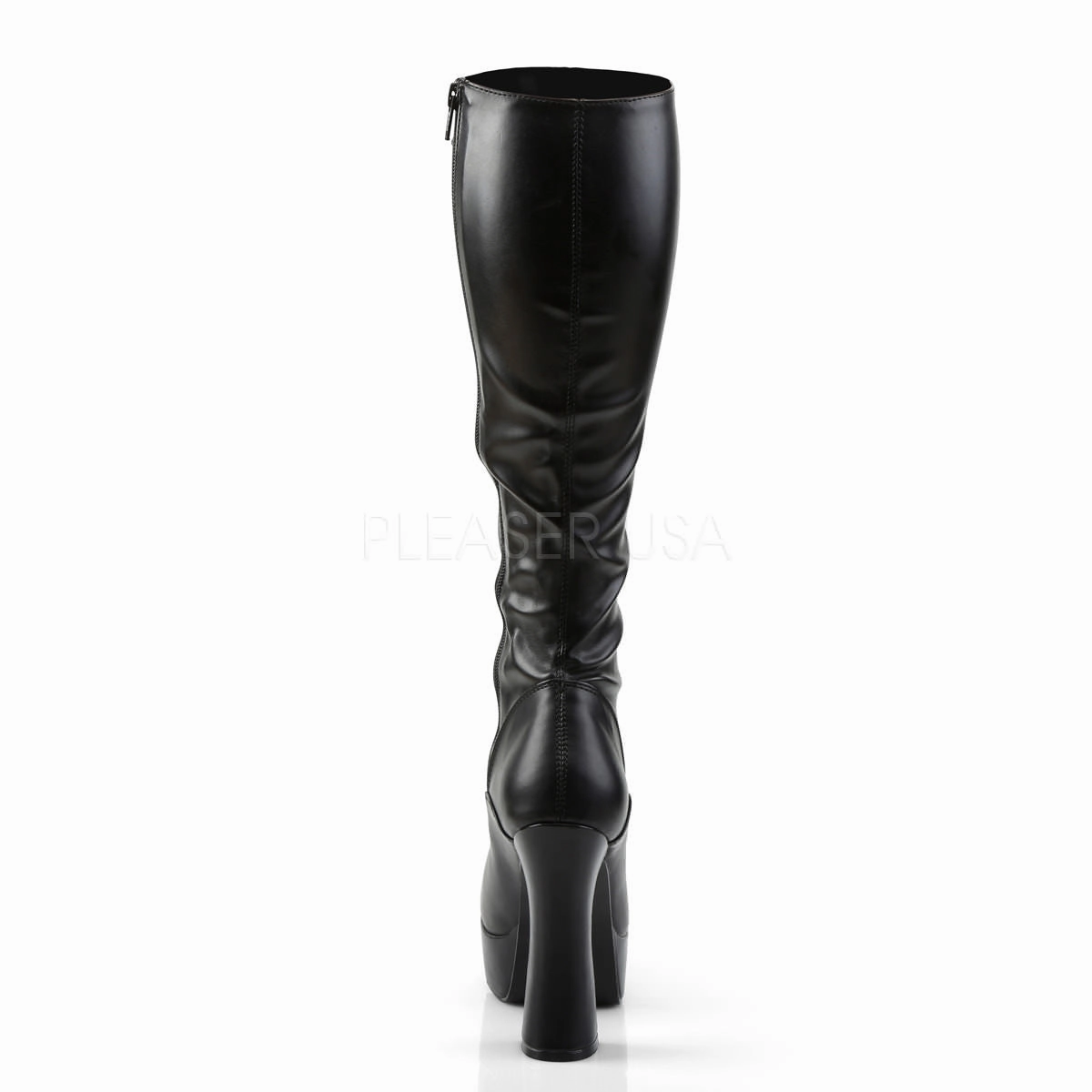 5 Inch Heel ELECTRA-2023 Black Stretch Pu Over The Knee High Boots Size 5