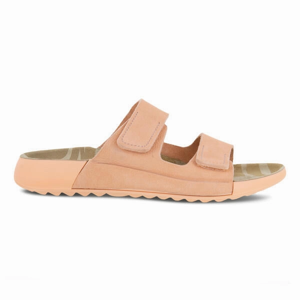 Ecco Women's 2nd Cozmo Two Band Slide - Dusty Peach Rusty Flip Flops