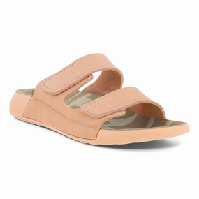Ecco Women's 2nd Cozmo Two Band Slide - Dusty Peach 70's Style Flip Flops